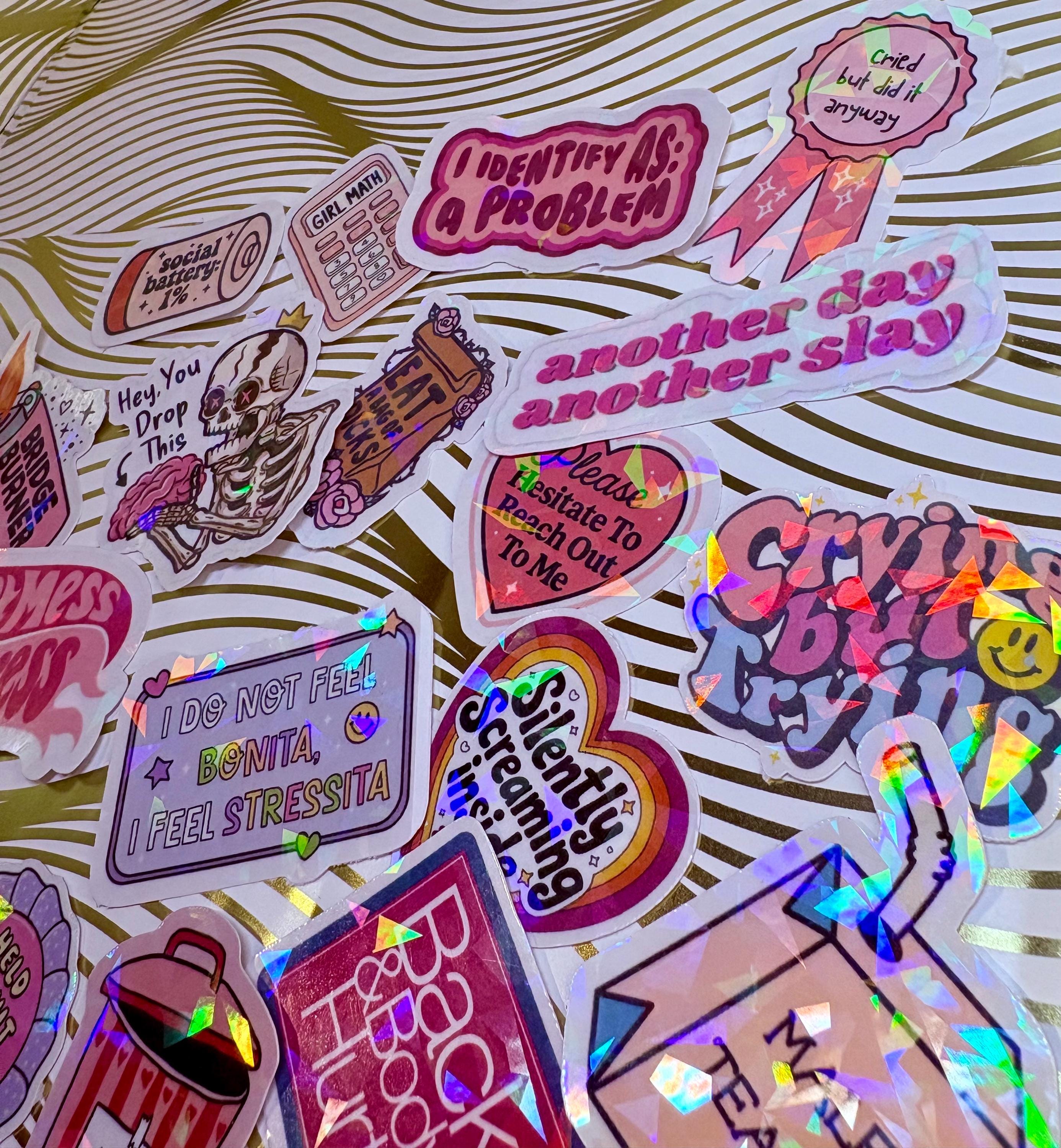 Y2K Themed Holographic Sticker Set