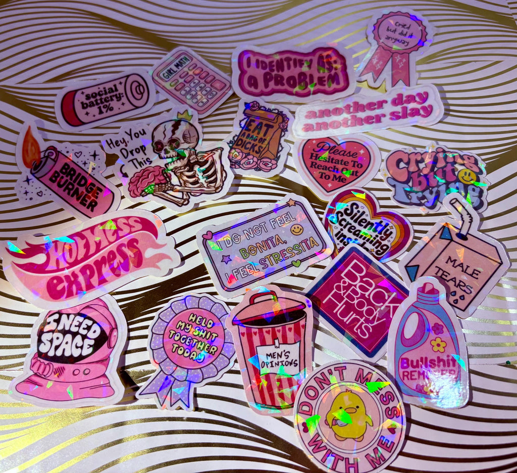 Y2K Themed Holographic Sticker Set