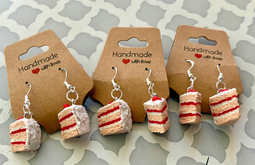 Cake food themed earrings