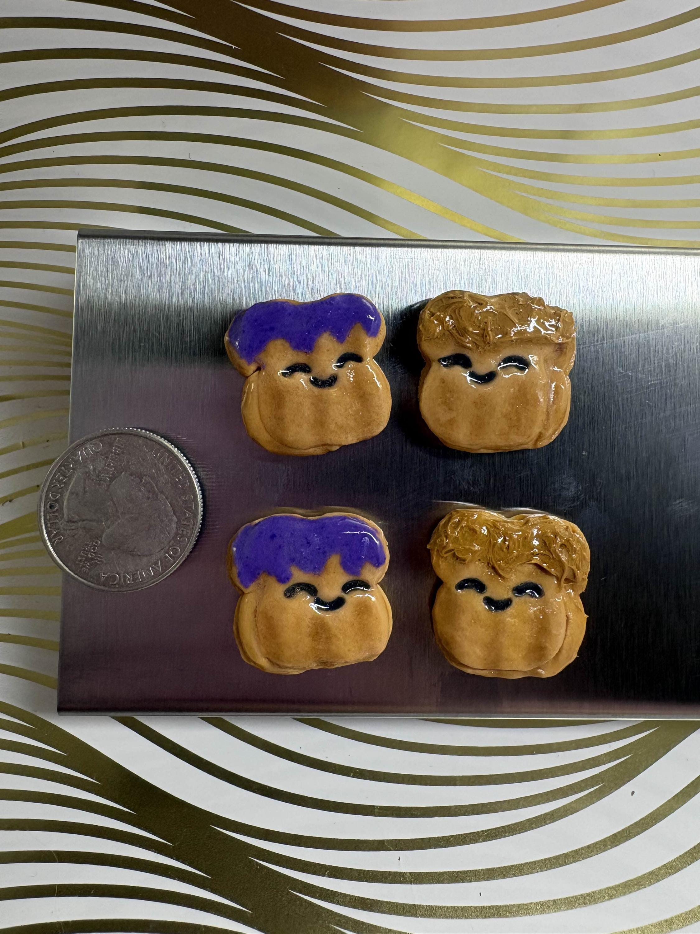 Peanut Butter & Jelly Buddy toast Themed Magnets