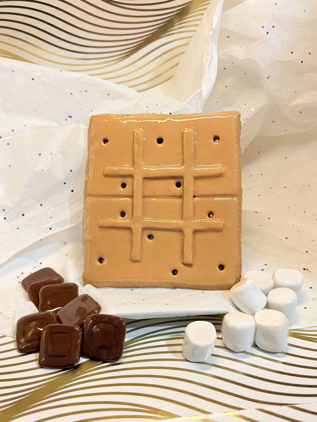 Smores Themed Tic Tac Toe Board
