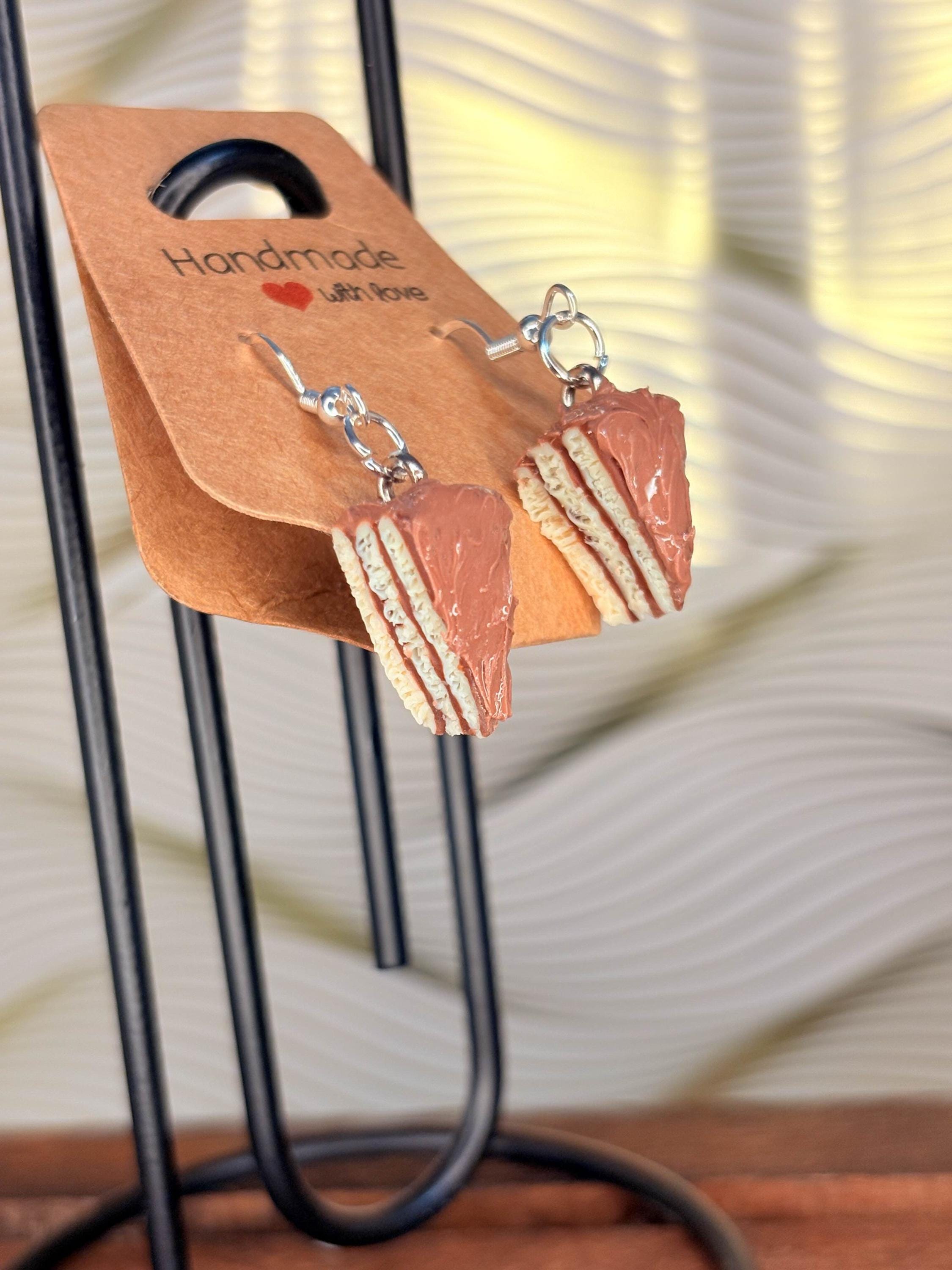 Cake food themed earrings