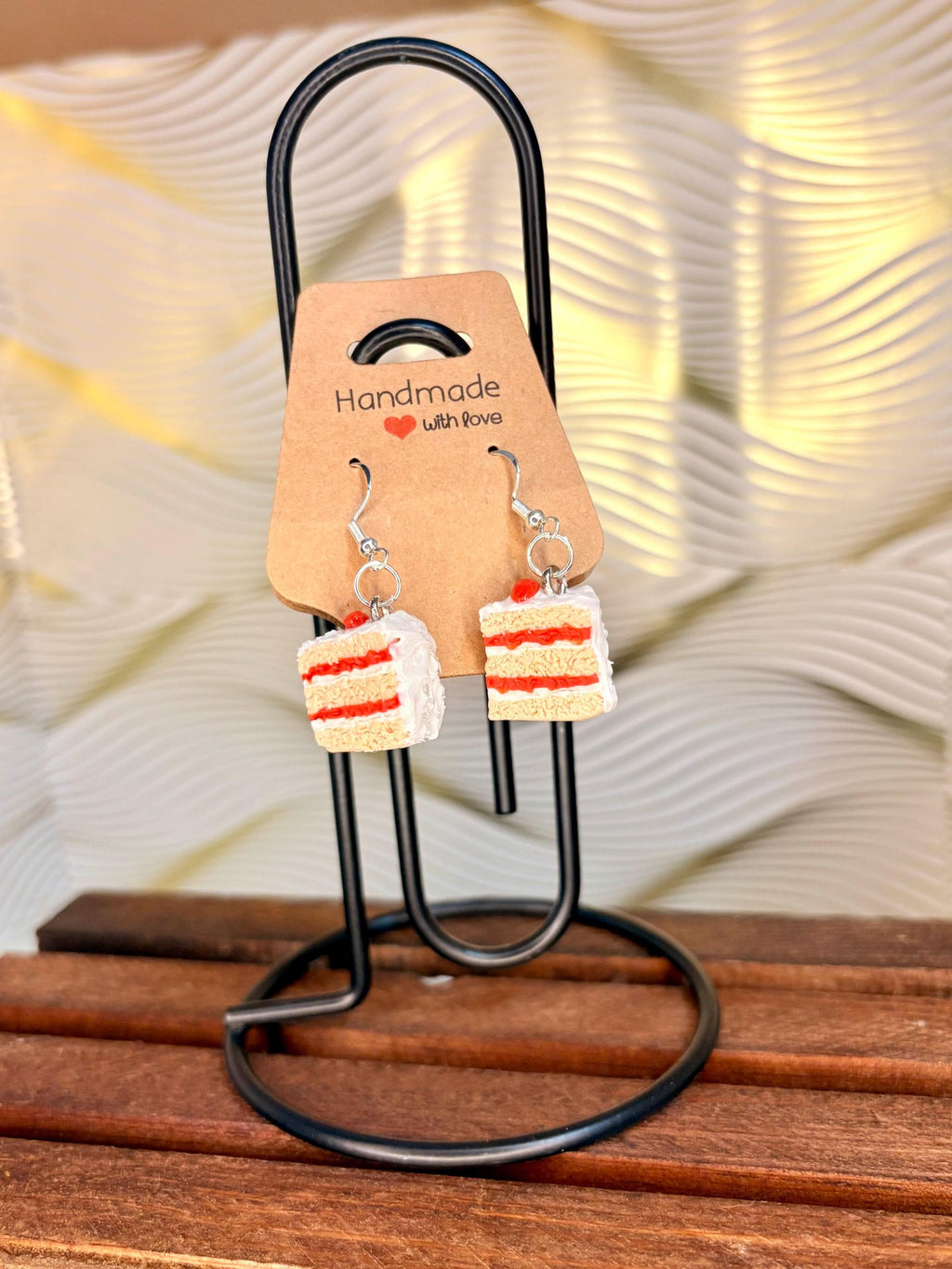 Cake food themed earrings