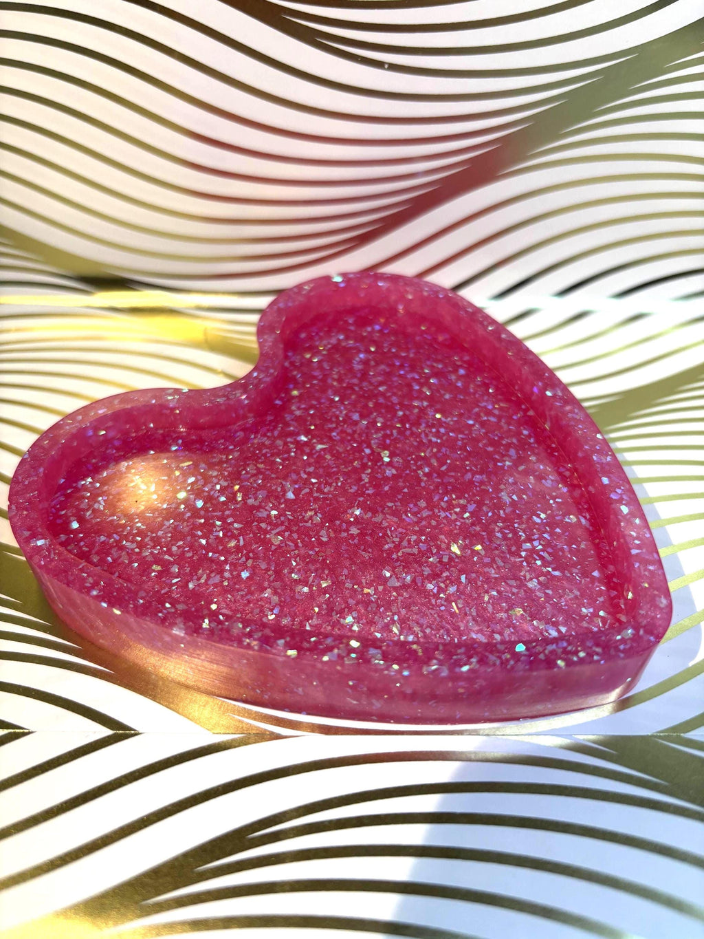 Glitter Heart Trinket Tray
