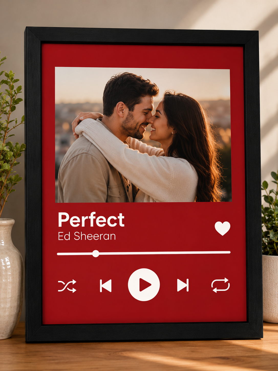 Personalized photo frame-Custom Picture with Song title choice.