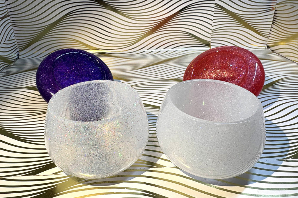 Resin Glitter Mushroom Jar