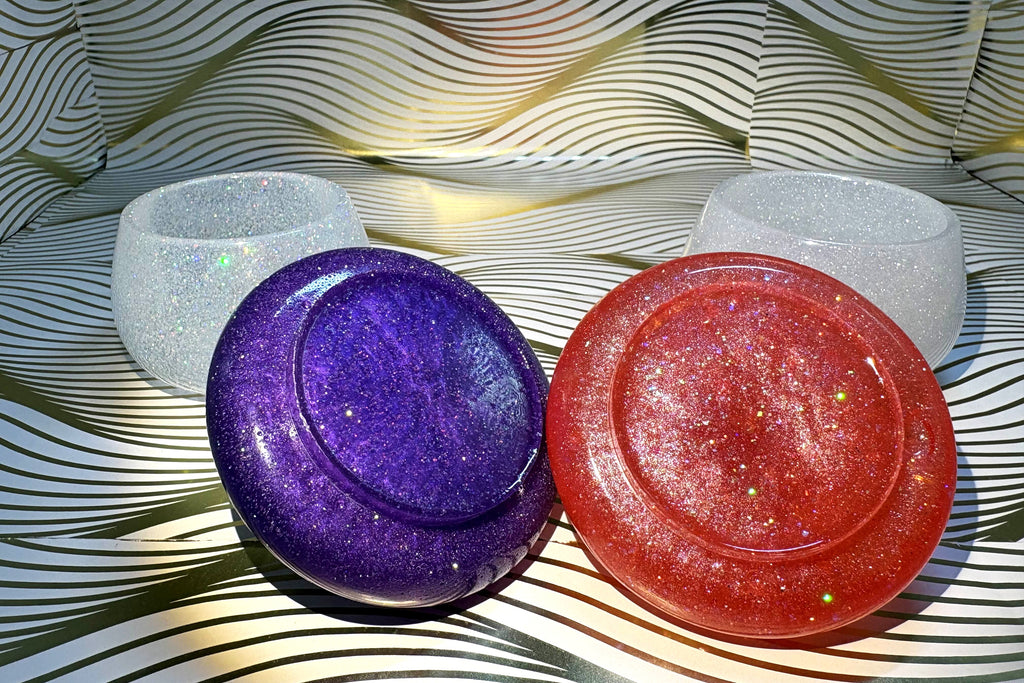 Resin Glitter Mushroom Jar