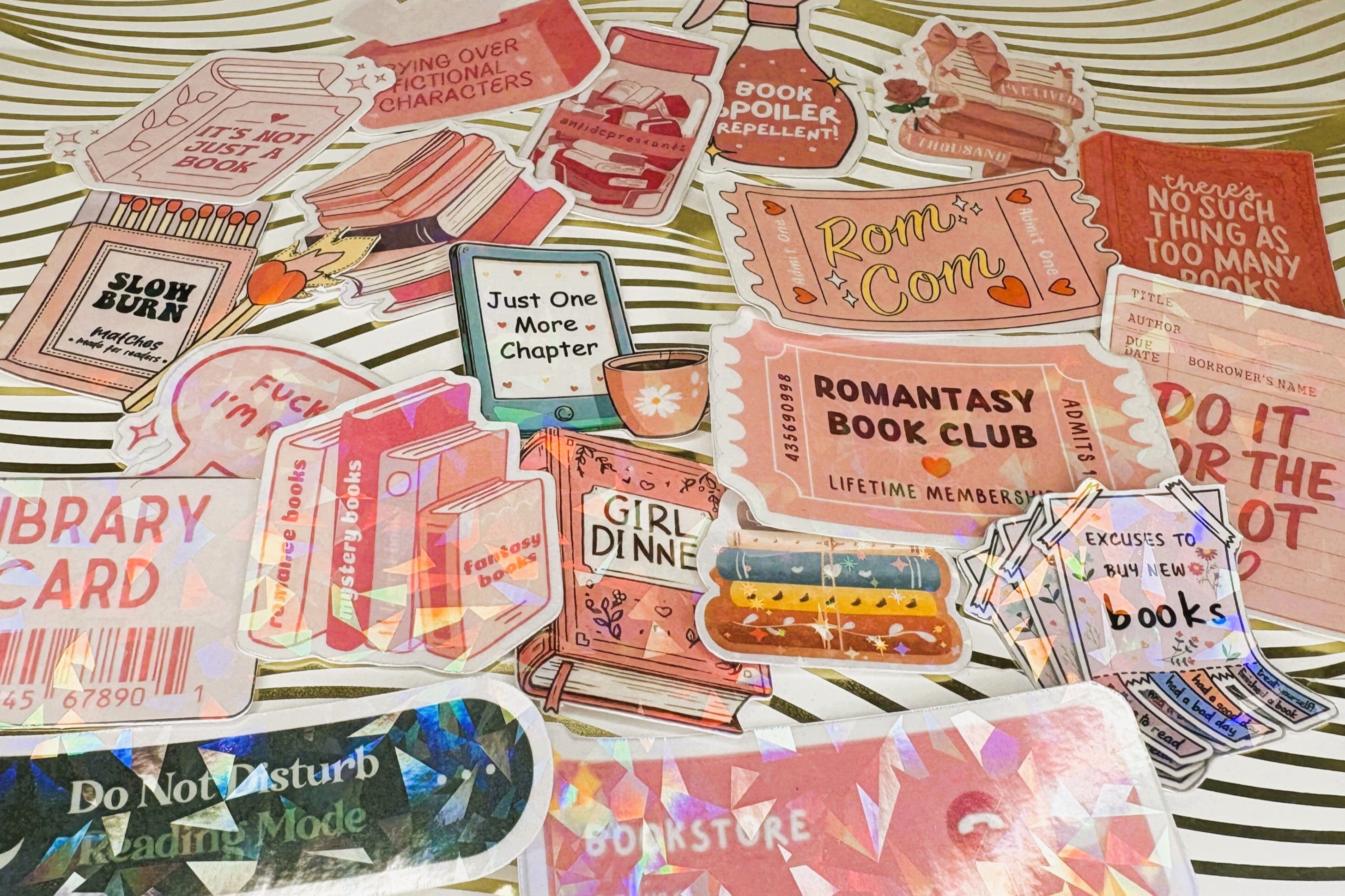 Book/ Reading Lover themed Holographic Stickers