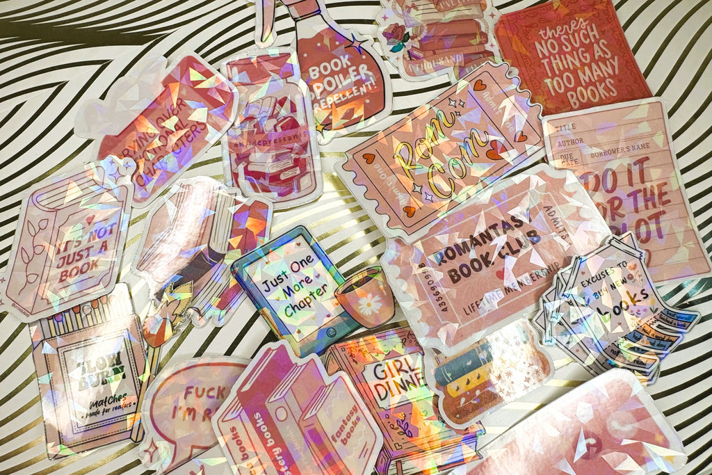 Book/ Reading Lover themed Holographic Stickers