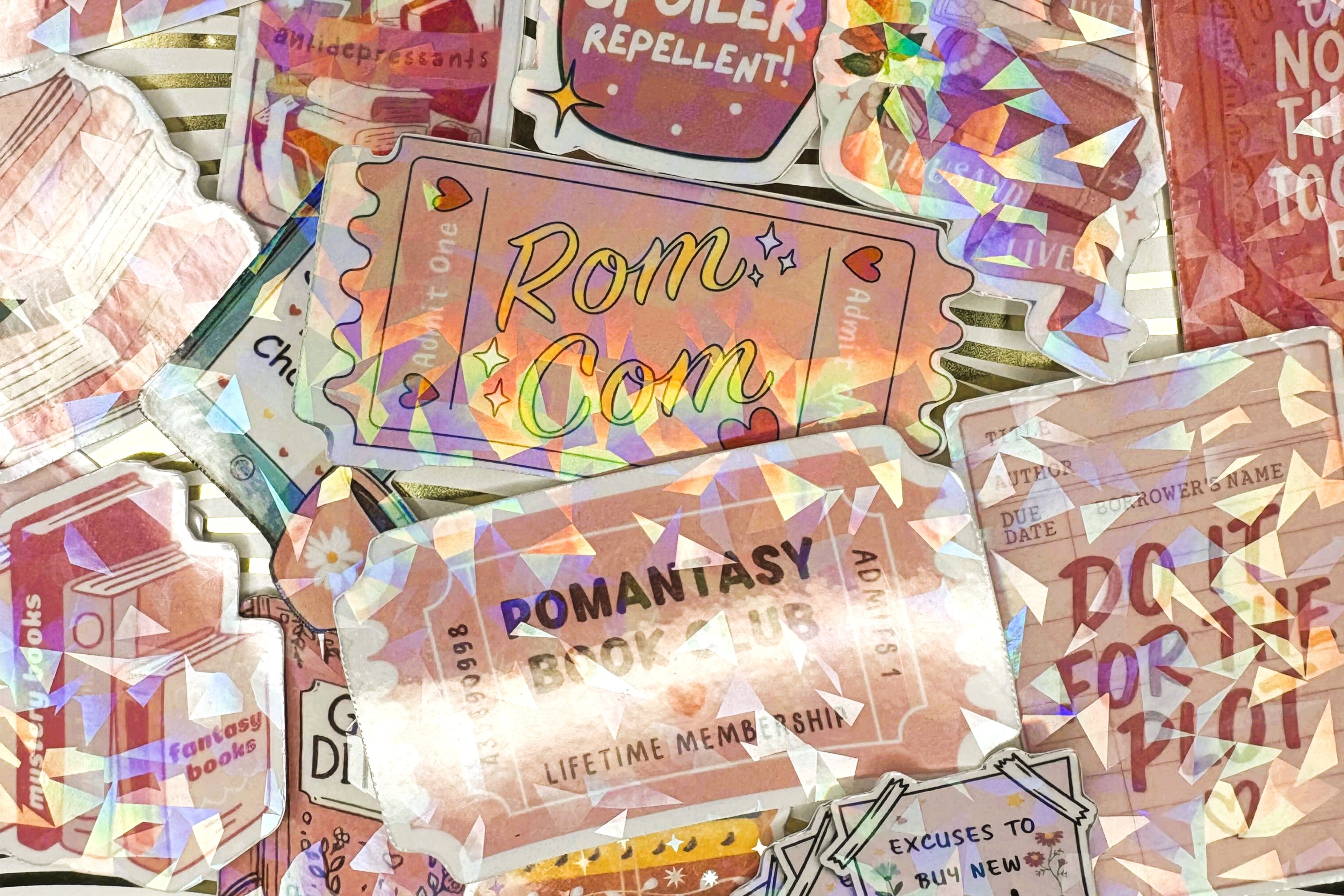 Book/ Reading Lover themed Holographic Stickers