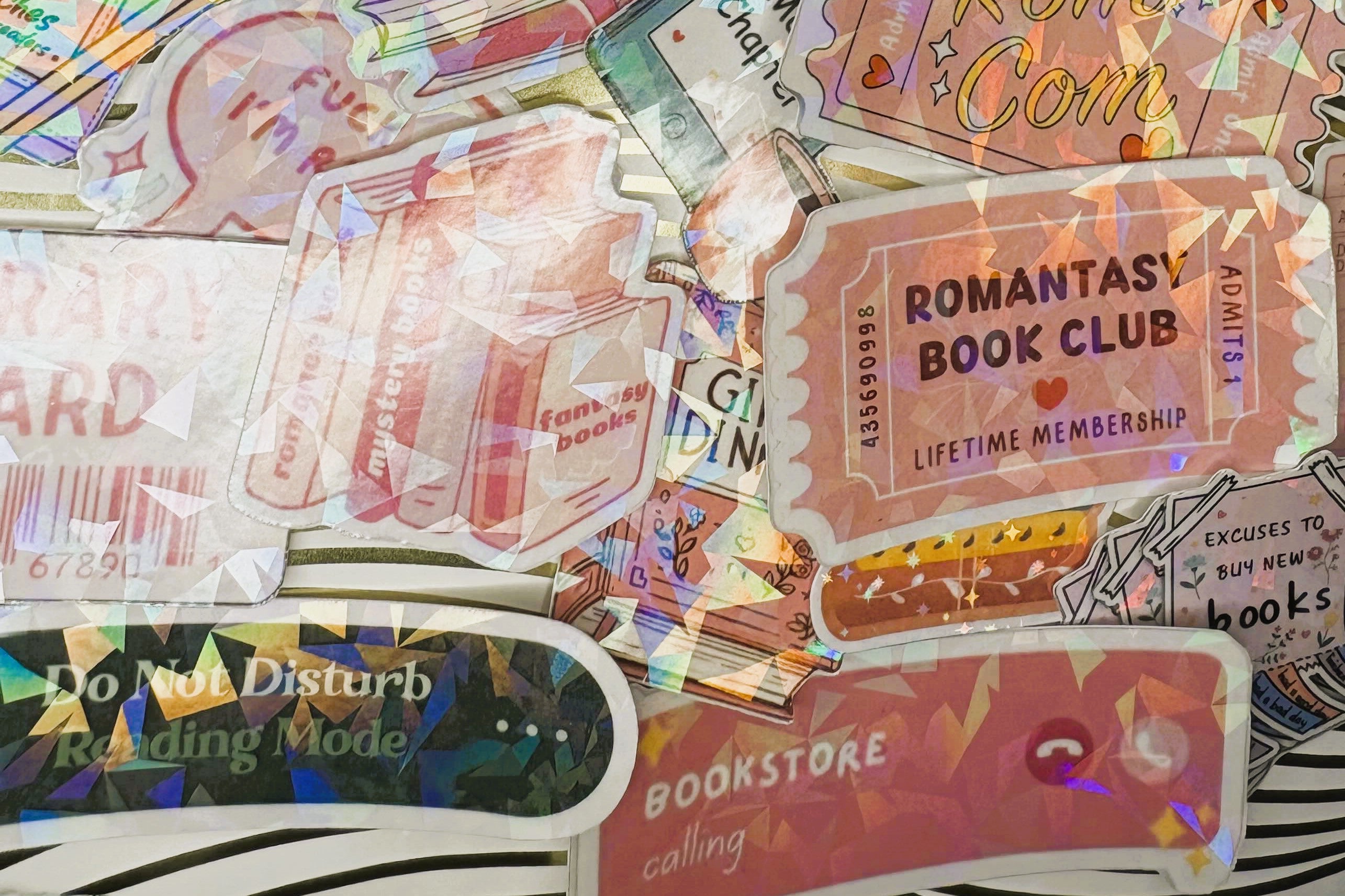 Book/ Reading Lover themed Holographic Stickers