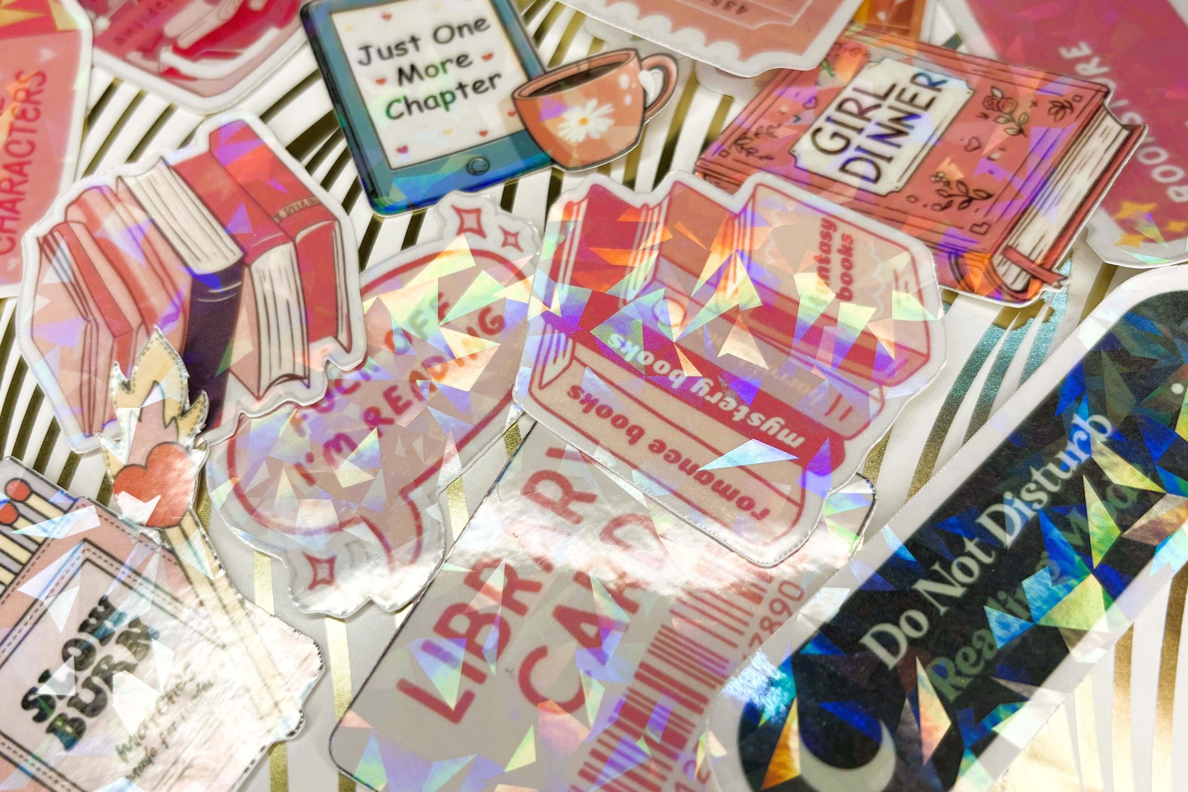 Book/ Reading Lover themed Holographic Stickers