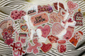 Valentines day themed holographic stickers