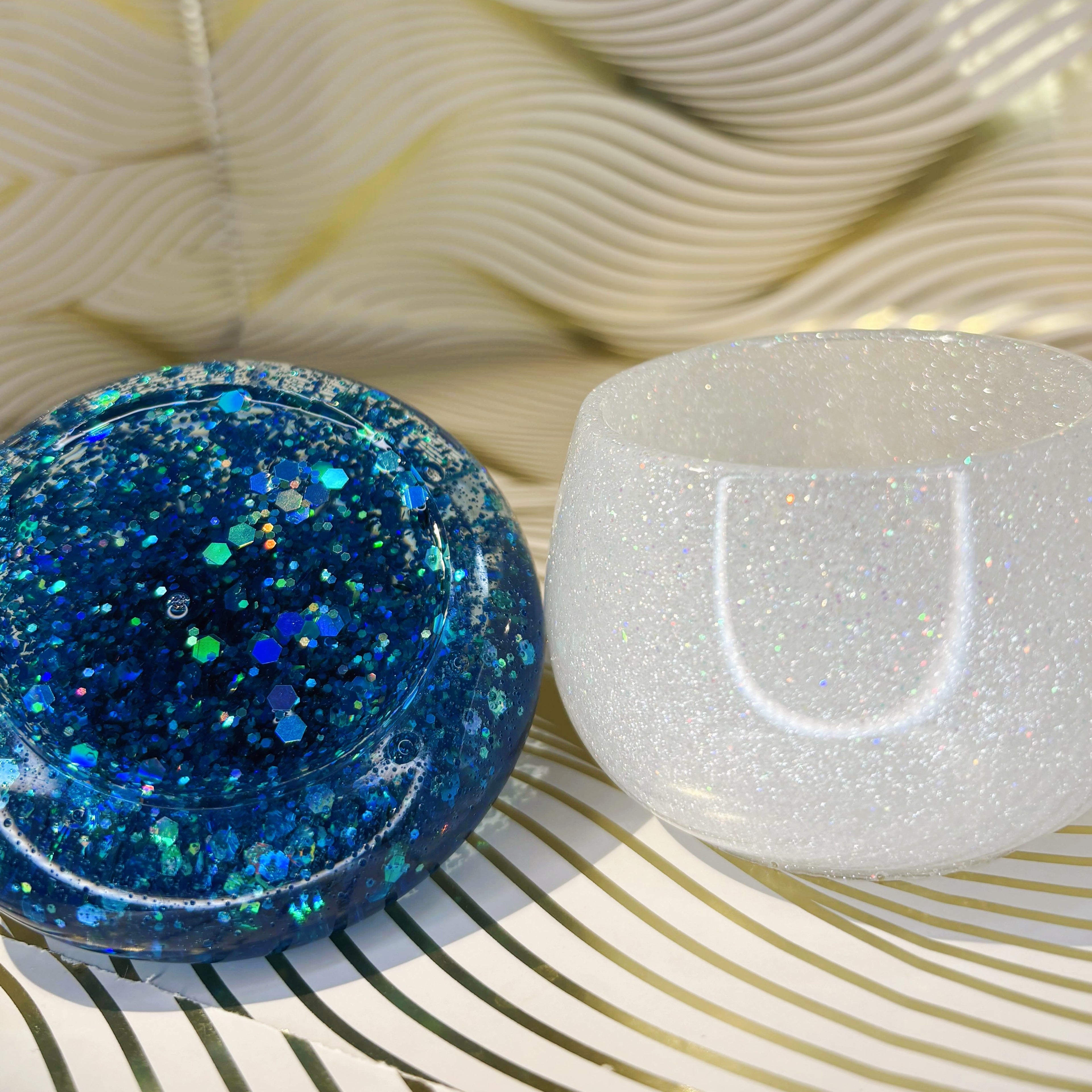 Resin Glitter Mushroom Jar