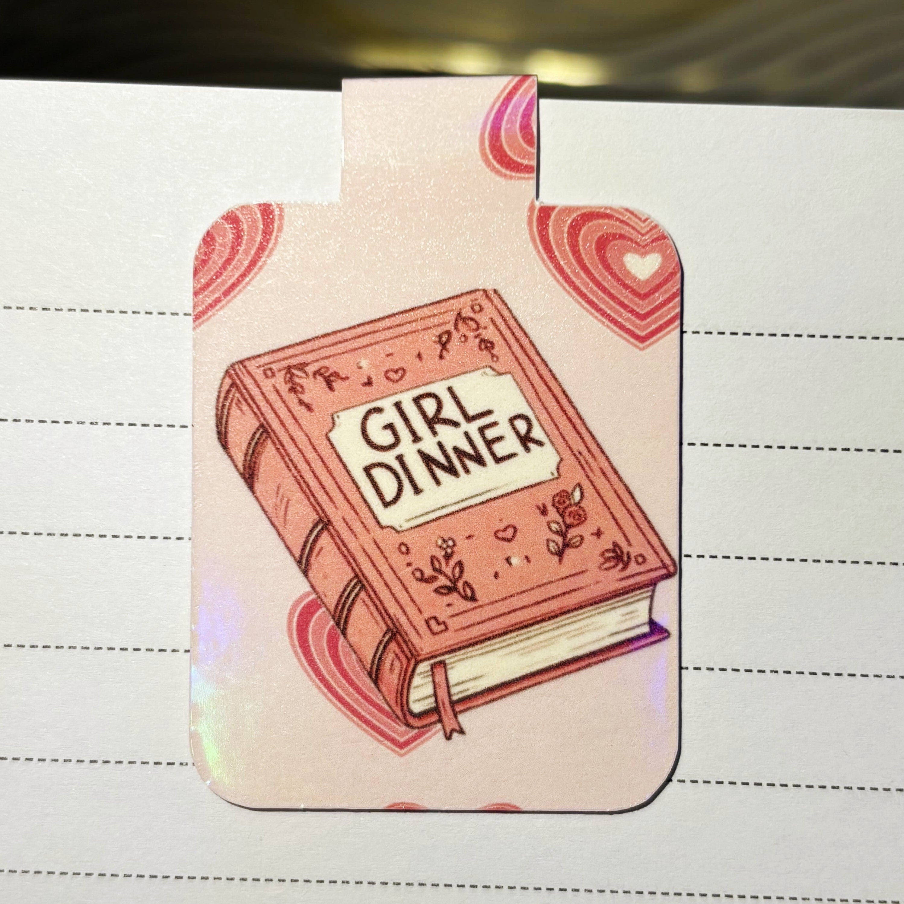 Cute Pink Holographic Magnetic Bookmarks