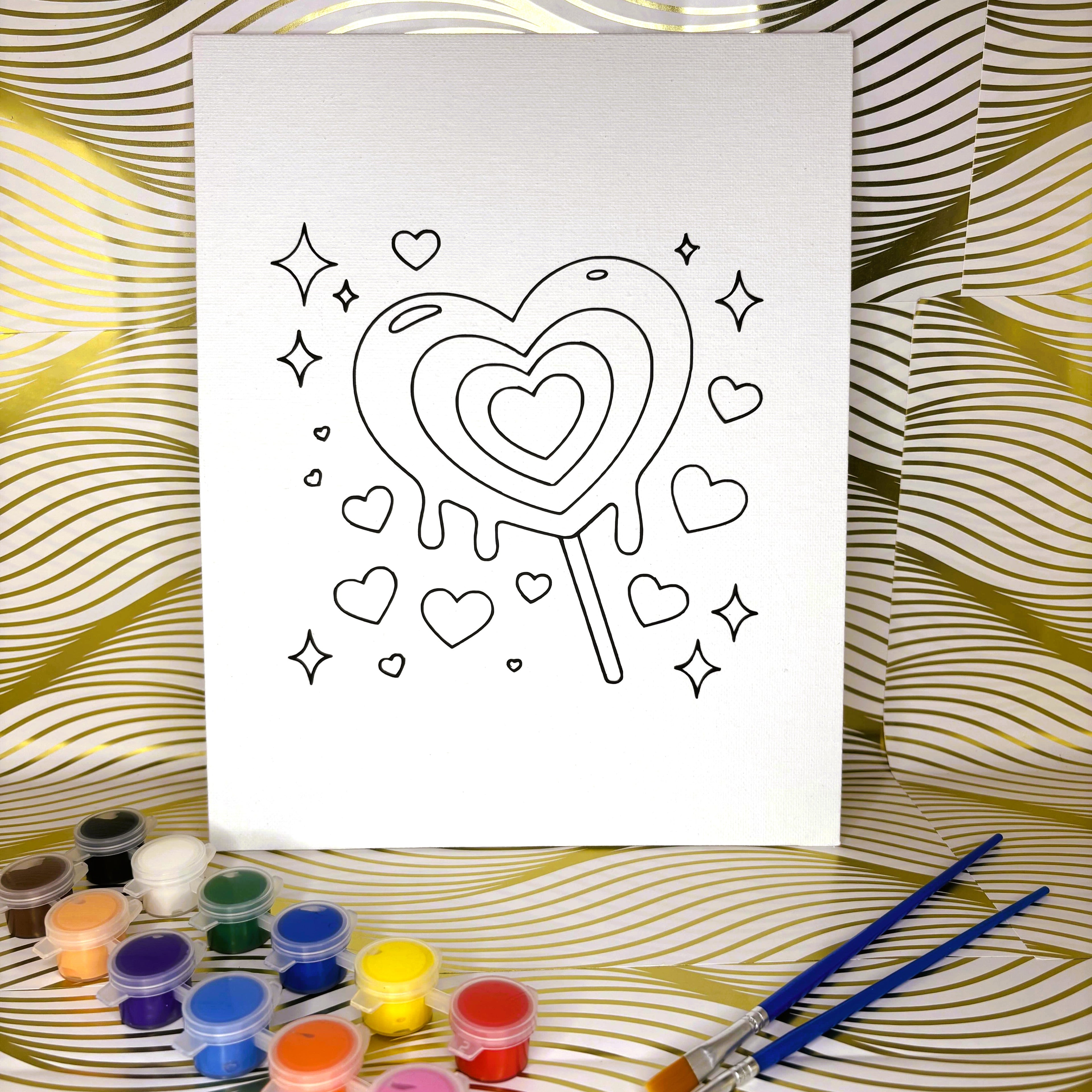 Valentines Day Canvas Panel Paint kit