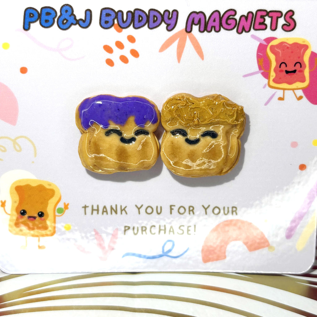 Peanut Butter & Jelly Buddy toast Themed Magnets