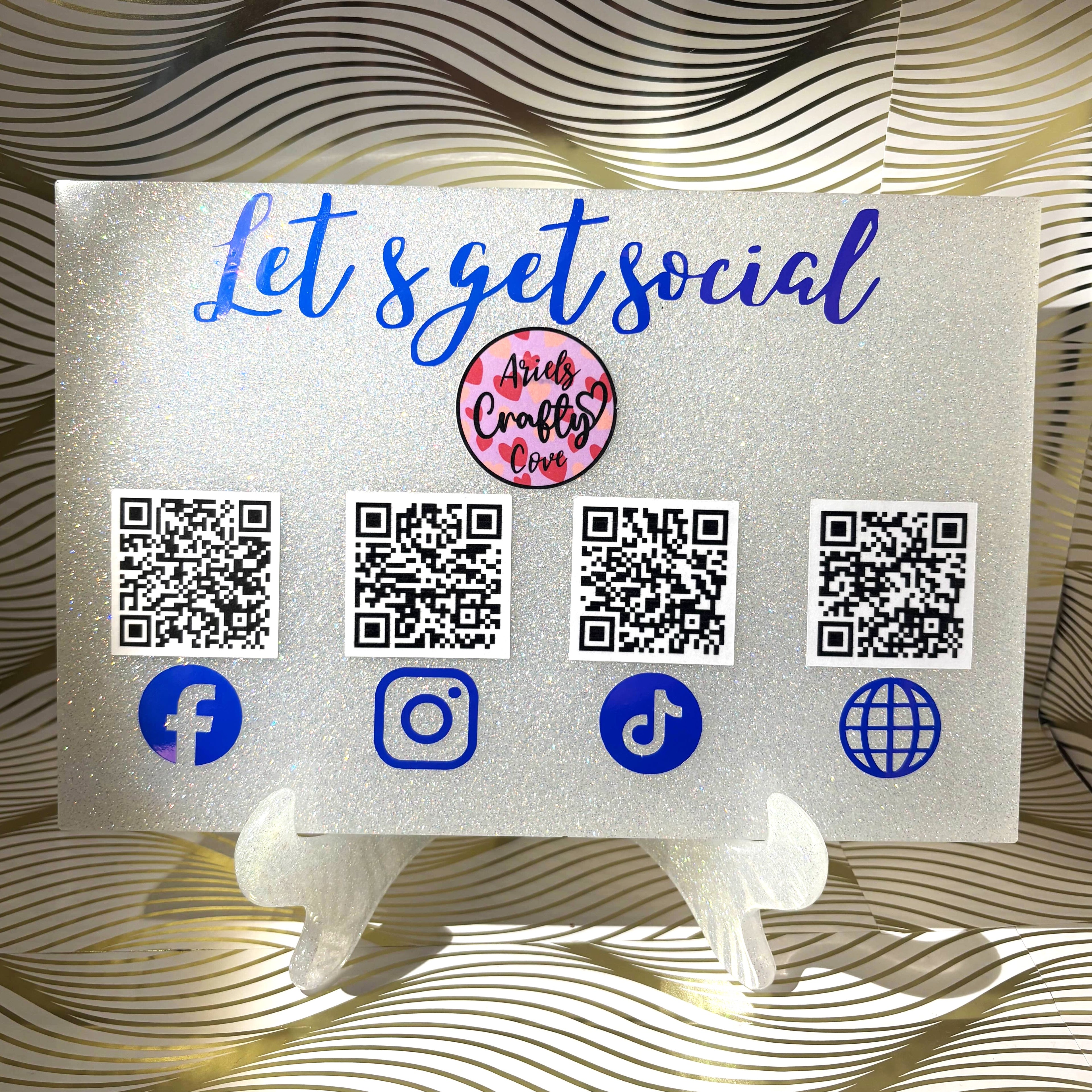 Custom Resin QR Code Social Media Sign