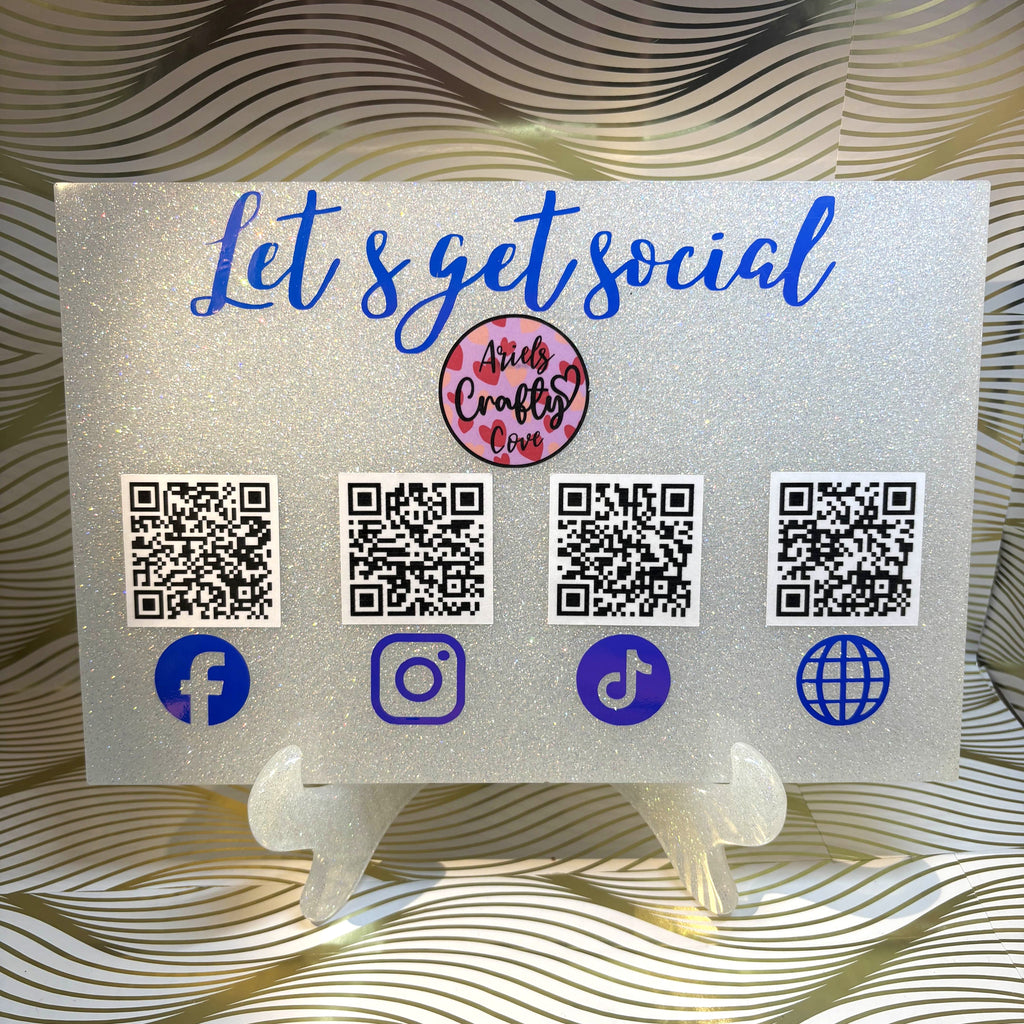 Custom Resin QR Code Social Media Sign