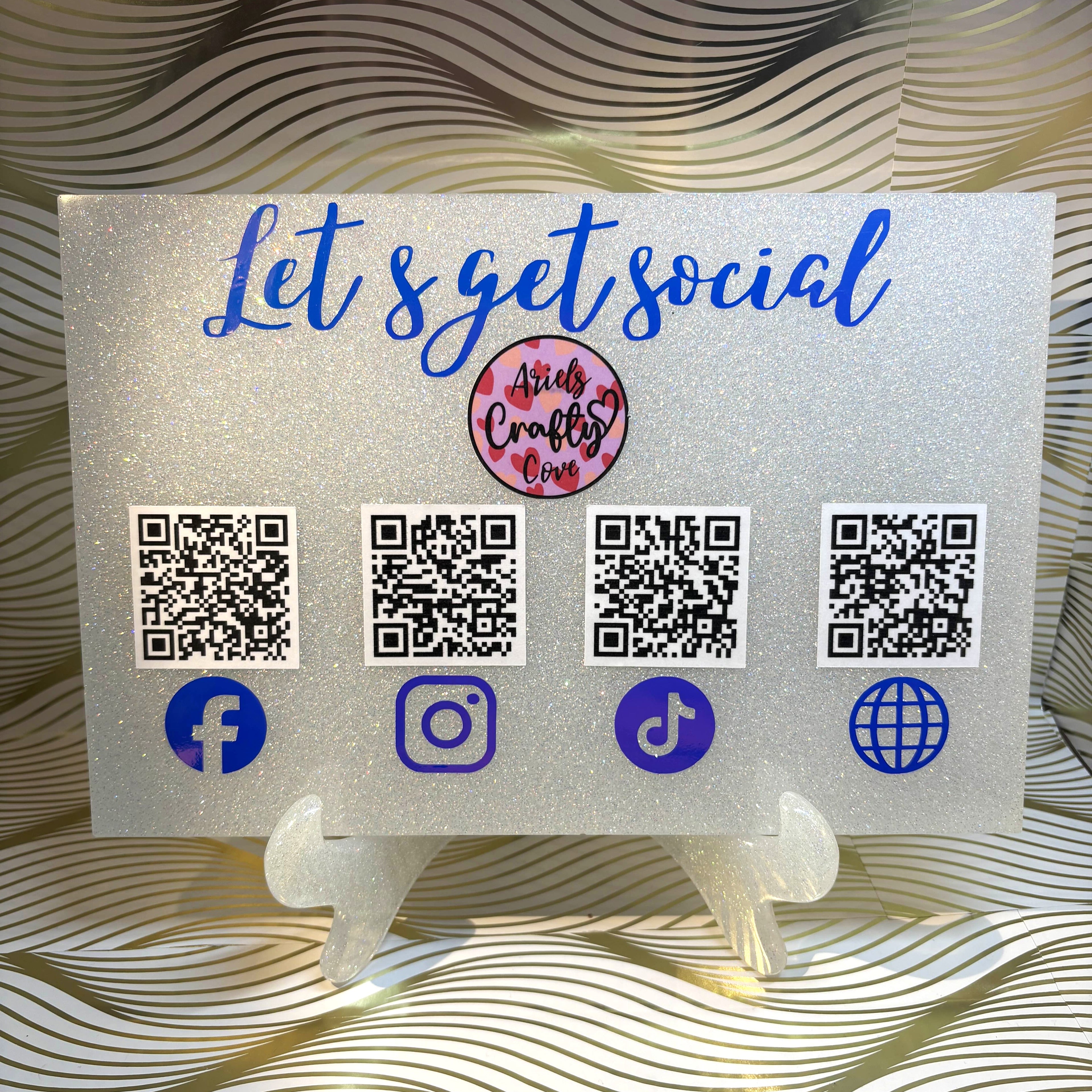 Custom Resin QR Code Social Media Sign