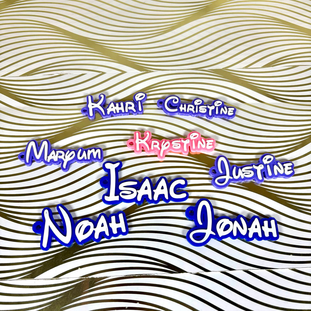 Custom Disney Inspired Name Keychain | Personalized 3D Printed Name Tag | Holographic Back