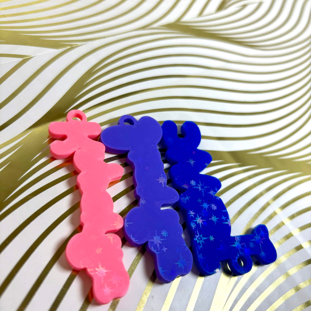 Custom Disney Inspired Name Keychain | Personalized 3D Printed Name Tag | Holographic Back