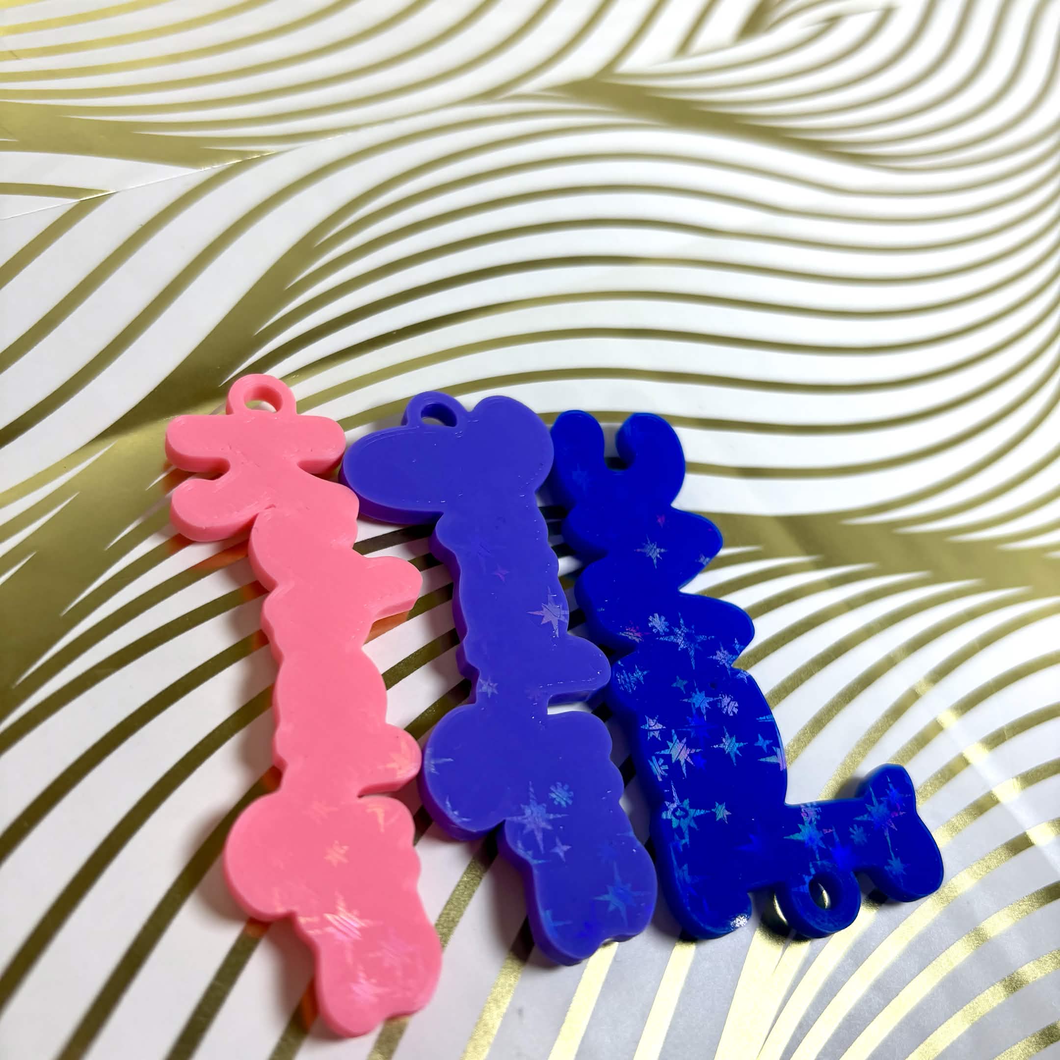 Custom Disney Inspired Name Keychain | Personalized 3D Printed Name Tag | Holographic Back