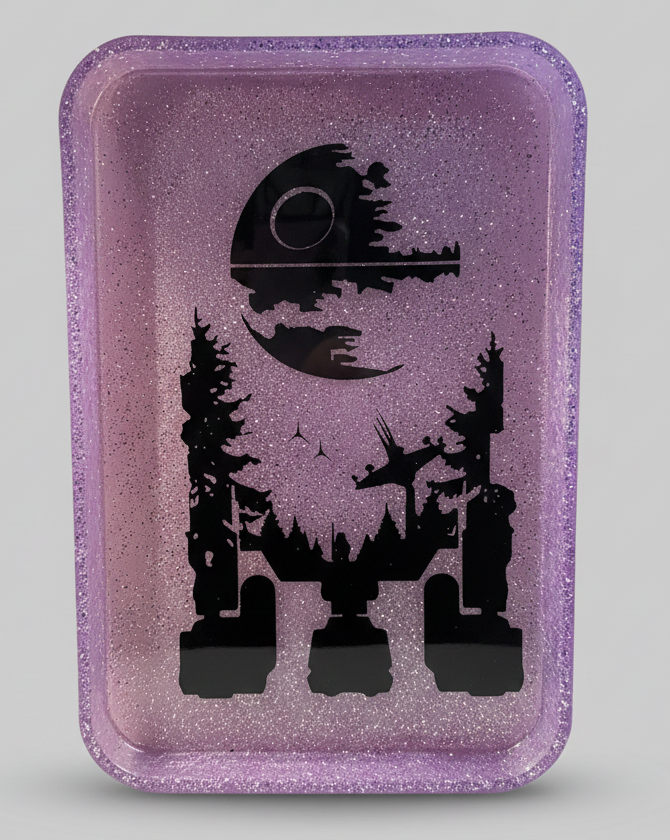 Custom Resin Rolling Tray set with Jar and Ashtray