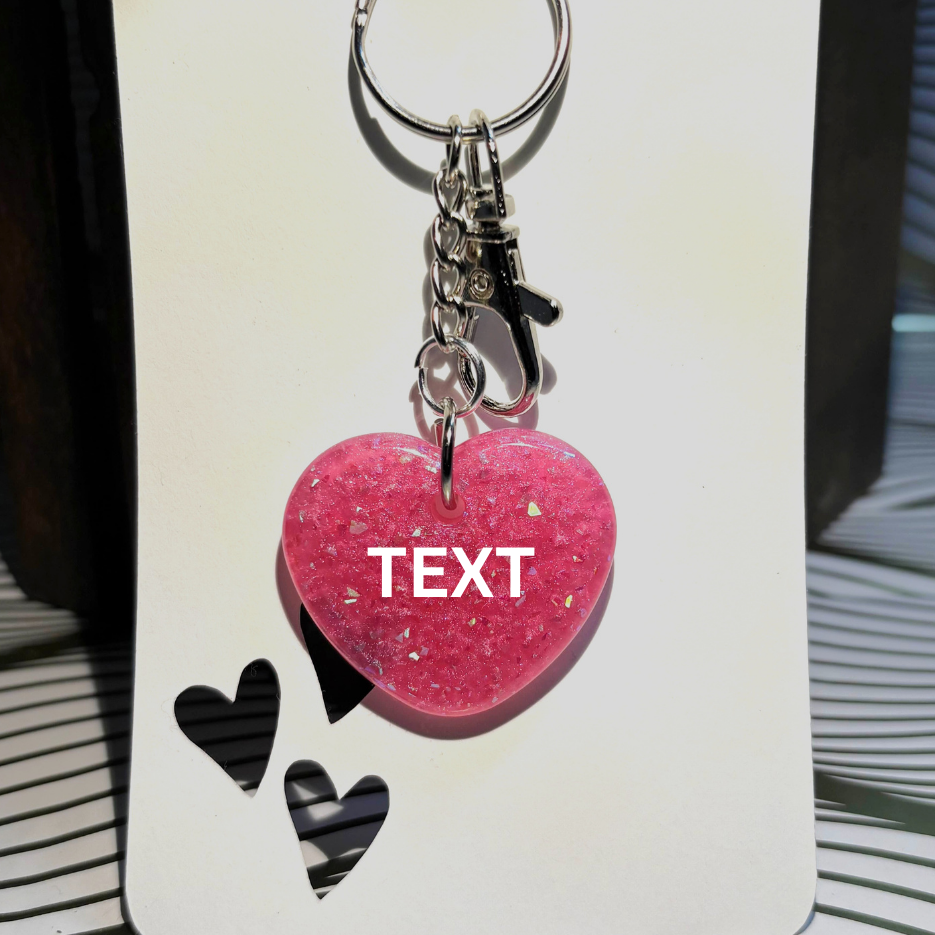 Heart Keychain with customizable text