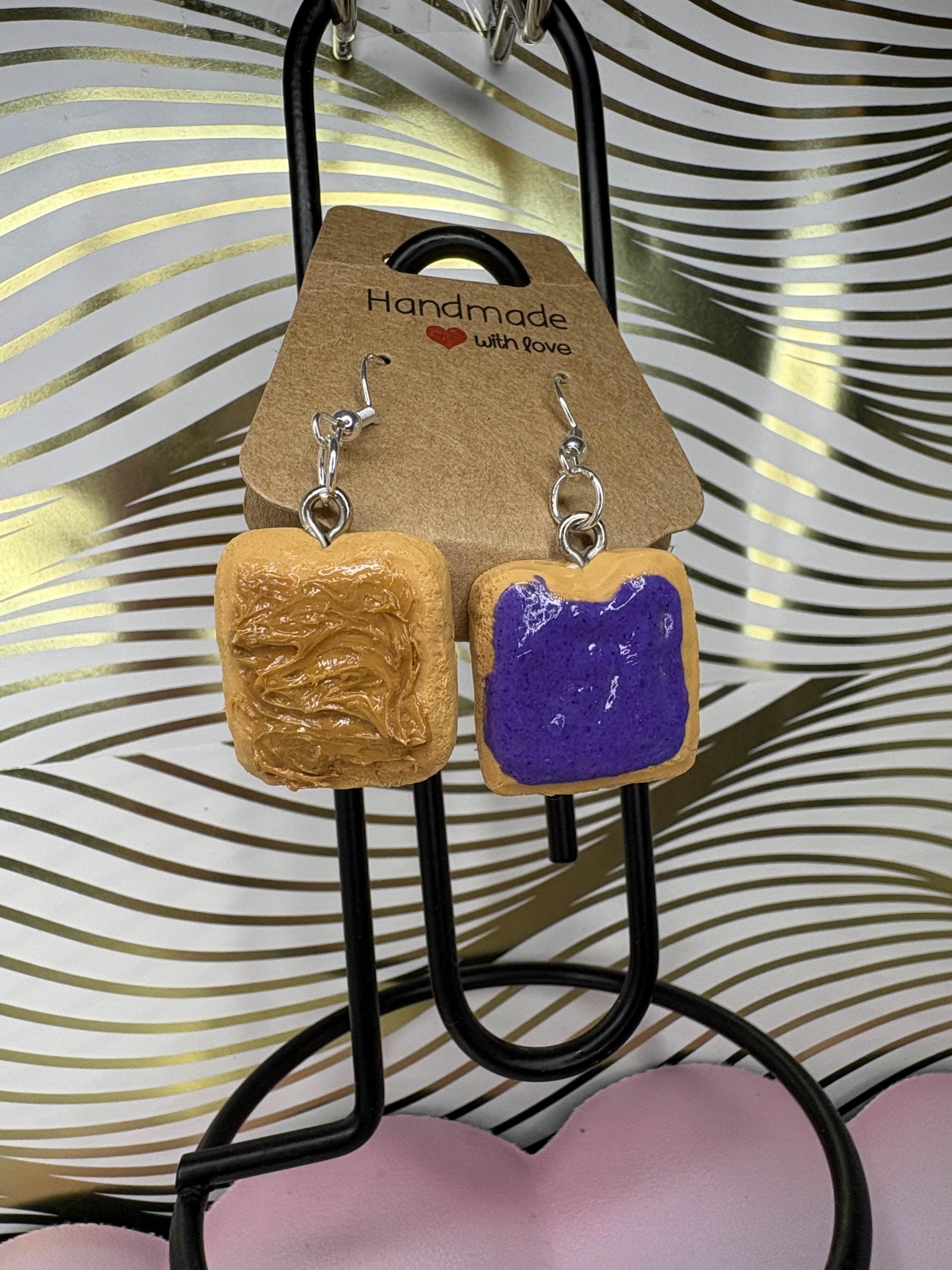 Peanut butter & Jelly food themed earrings