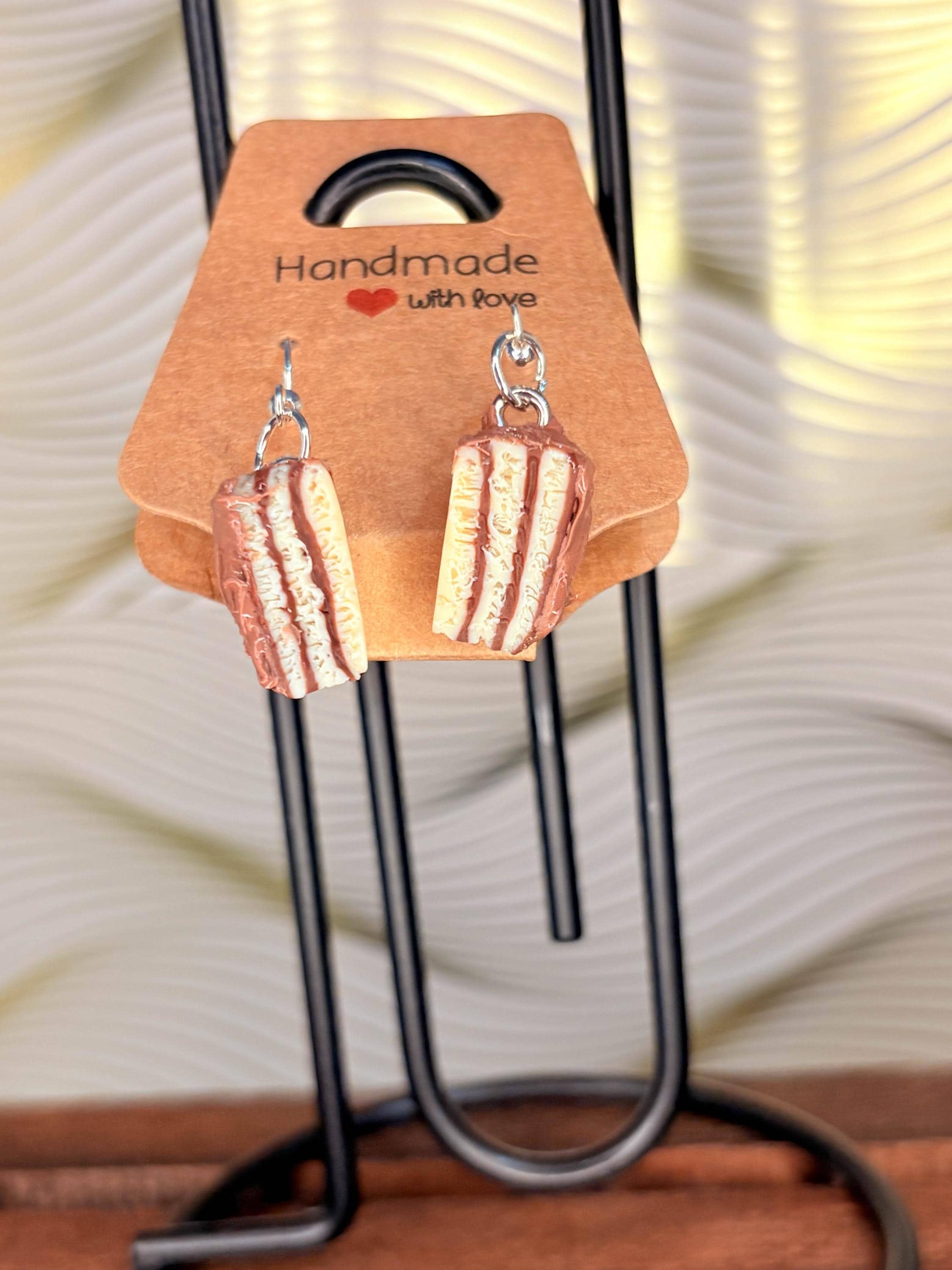 Cake food themed earrings