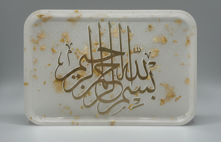 Custom Resin Rolling Tray set with Jar and Ashtray