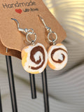 Cinnamon Roll food themed earrings