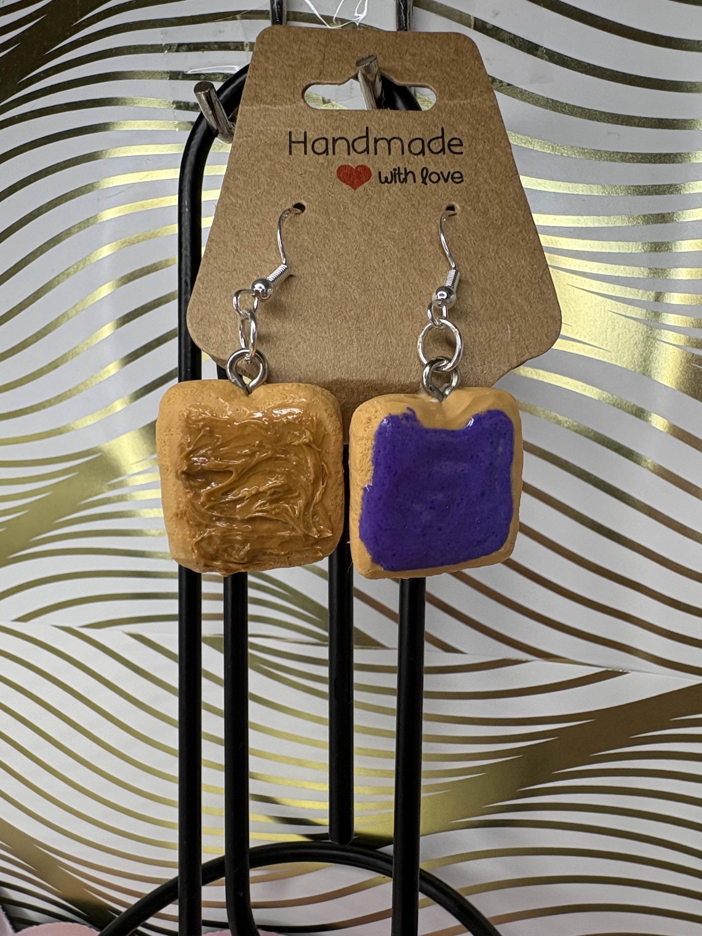 Peanut butter & Jelly food themed earrings