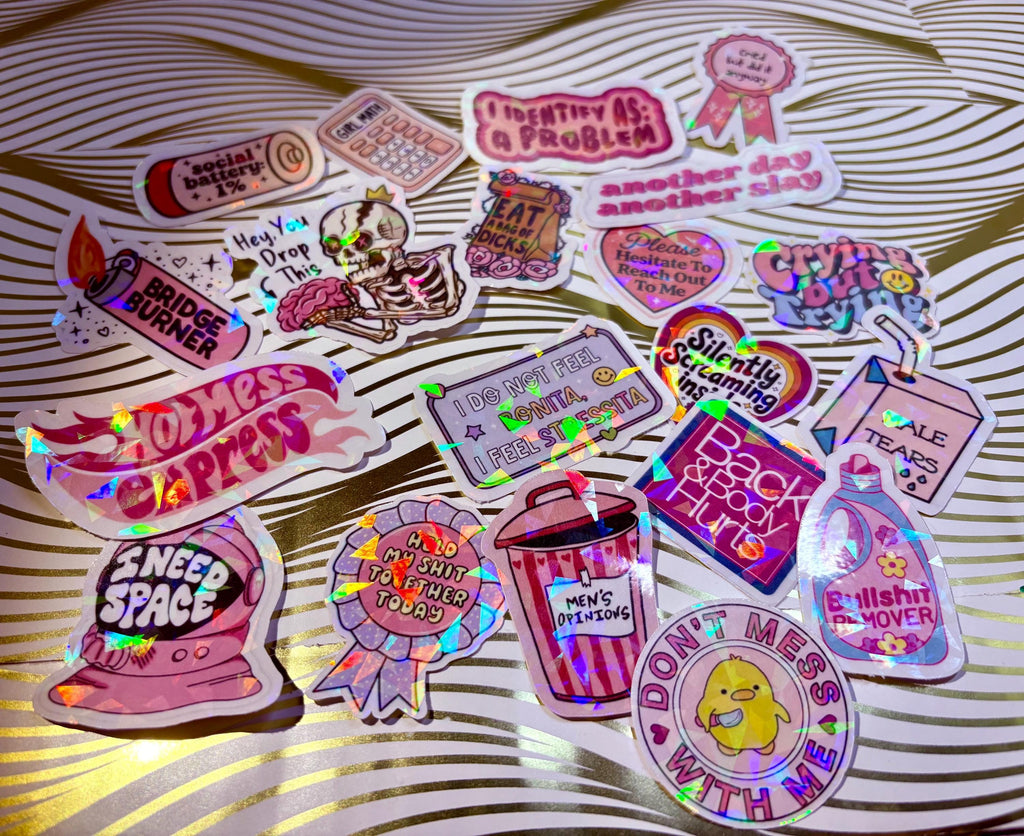 Y2K Themed Holographic Sticker Set