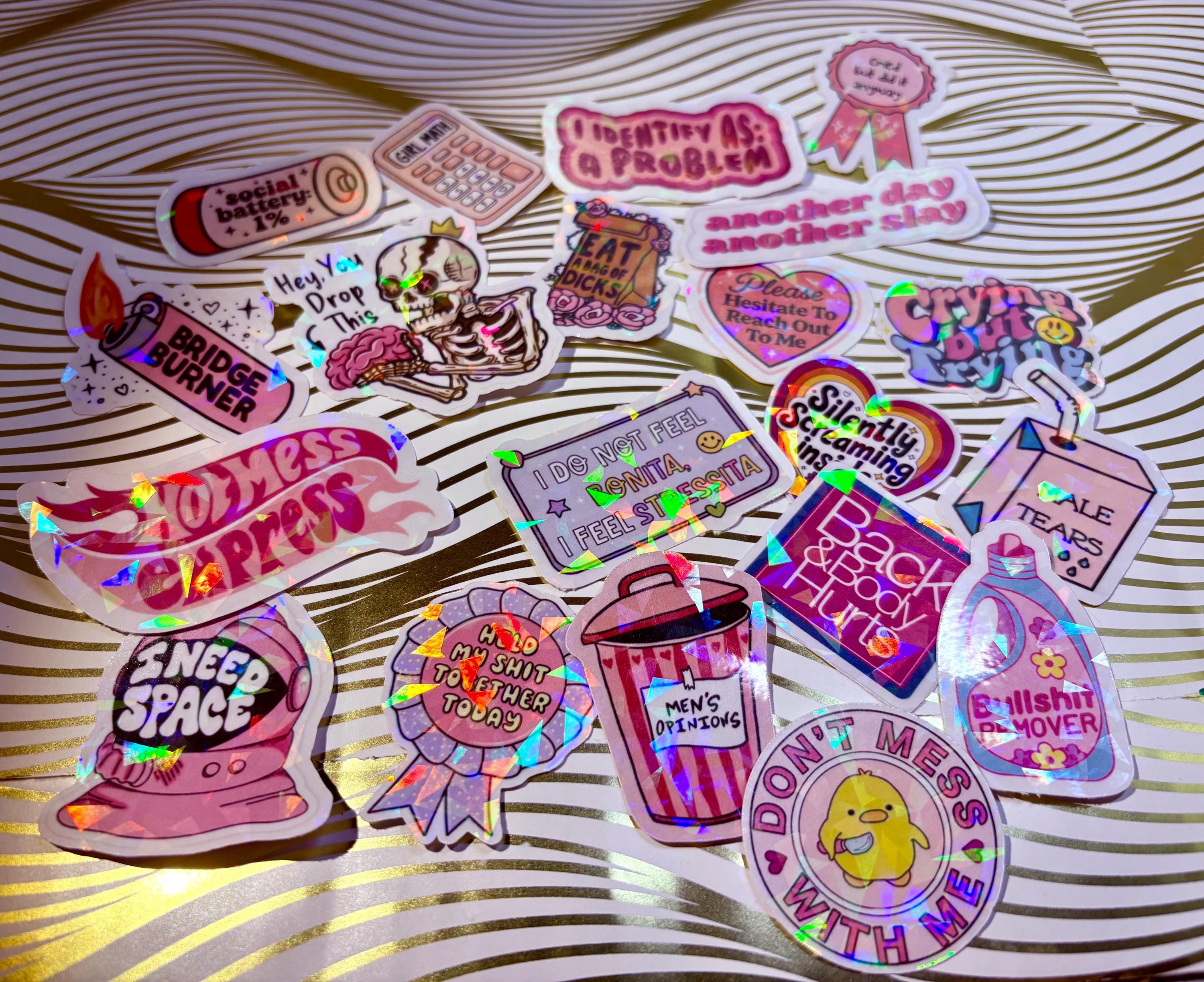 Y2K Themed Holographic Sticker Set