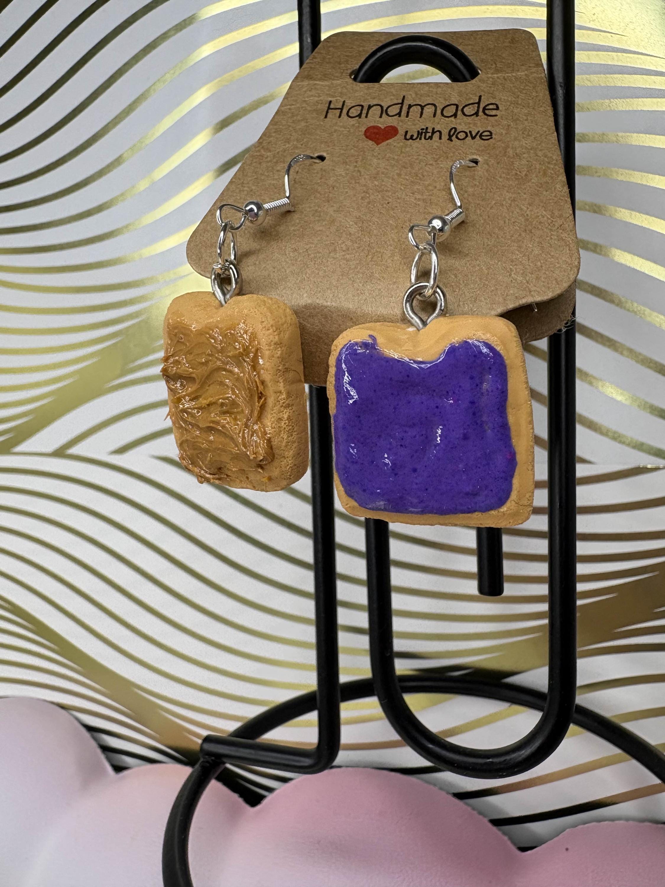 Peanut butter & Jelly food themed earrings