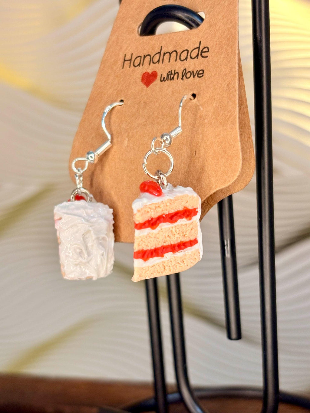 Cake food themed earrings