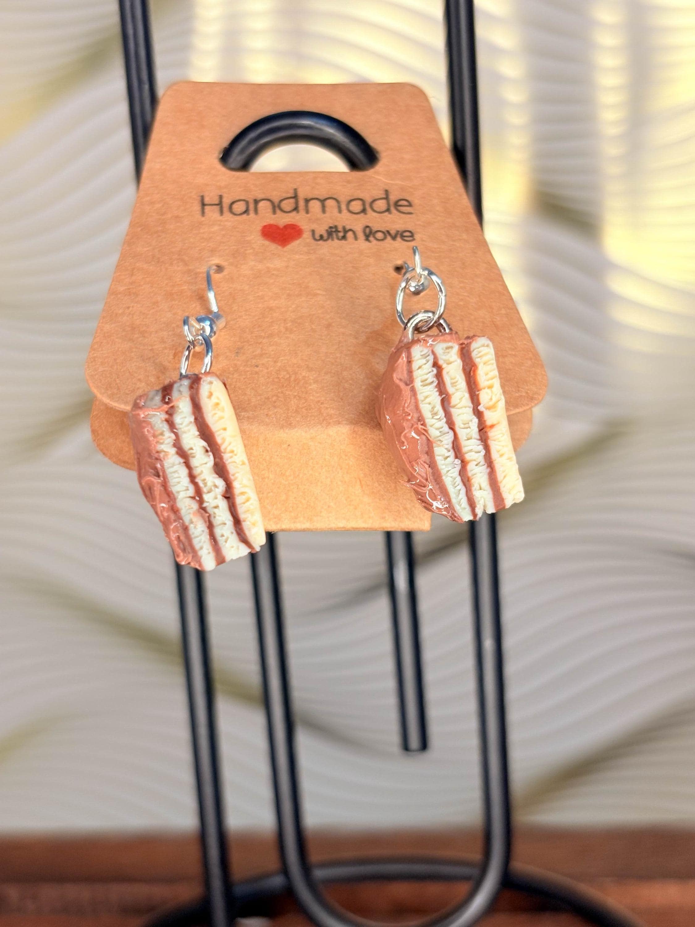 Cake food themed earrings