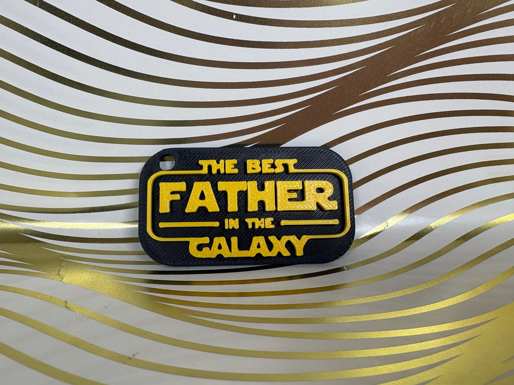 Best Father in the Galaxy Keychain | 3D Star Wars Inspired Dad Gift | Father's Day Keychain | Gift for Dad