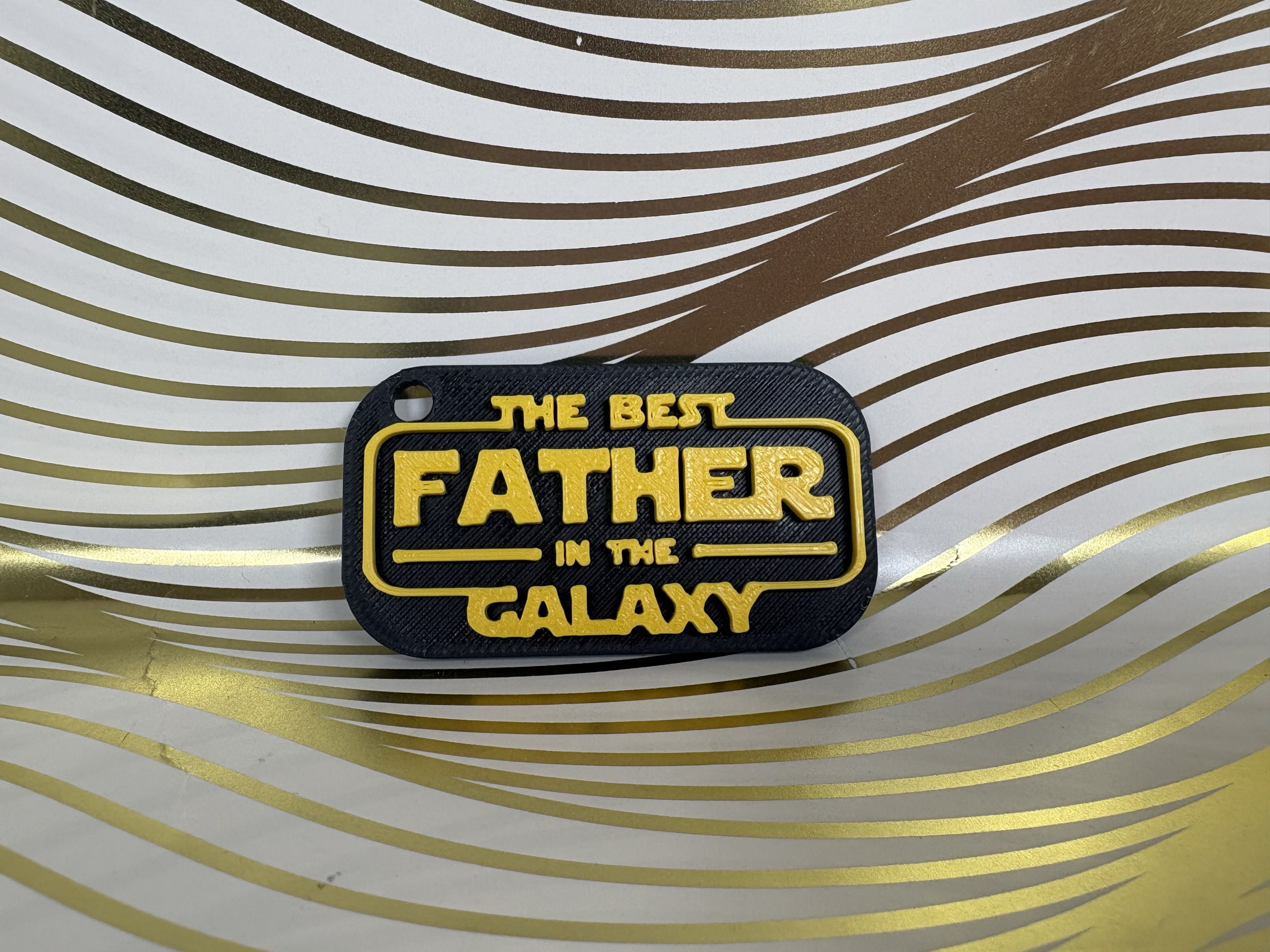 Best Father in the Galaxy Keychain | 3D Star Wars Inspired Dad Gift | Father's Day Keychain | Gift for Dad
