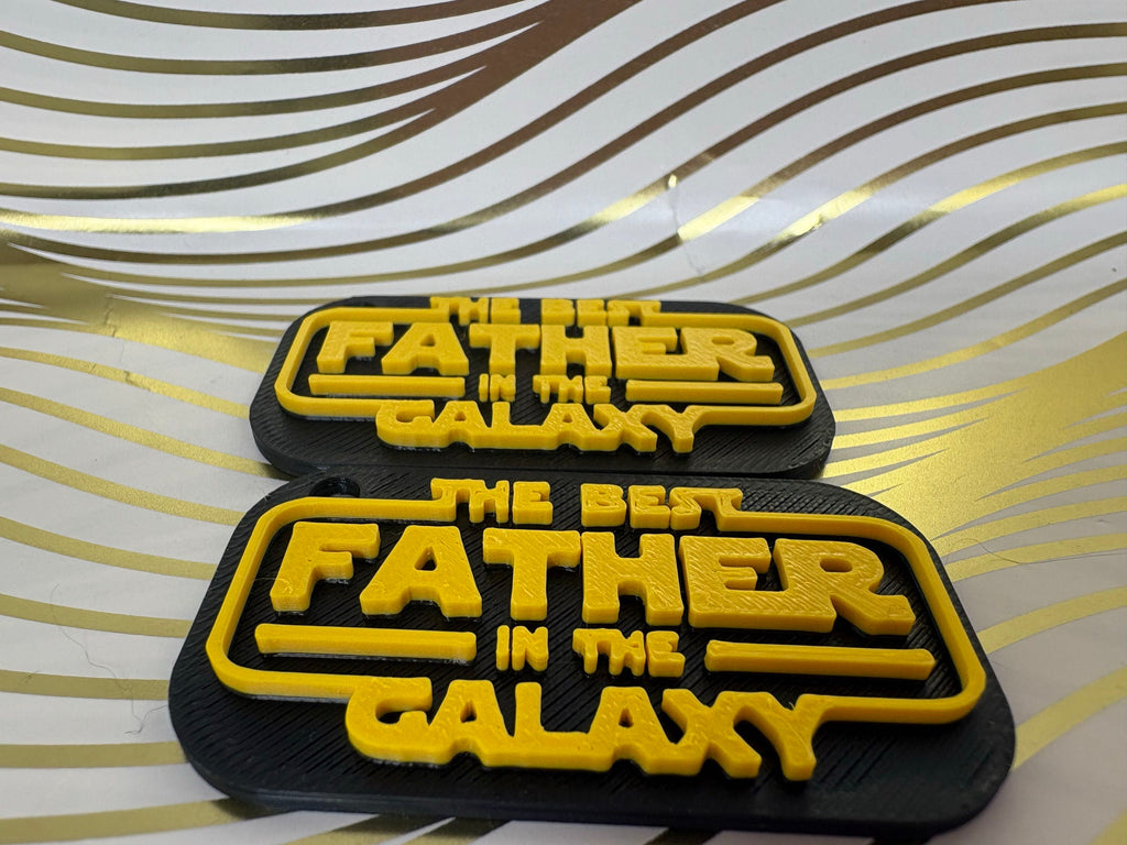 Best Father in the Galaxy Keychain | 3D Star Wars Inspired Dad Gift | Father's Day Keychain | Gift for Dad