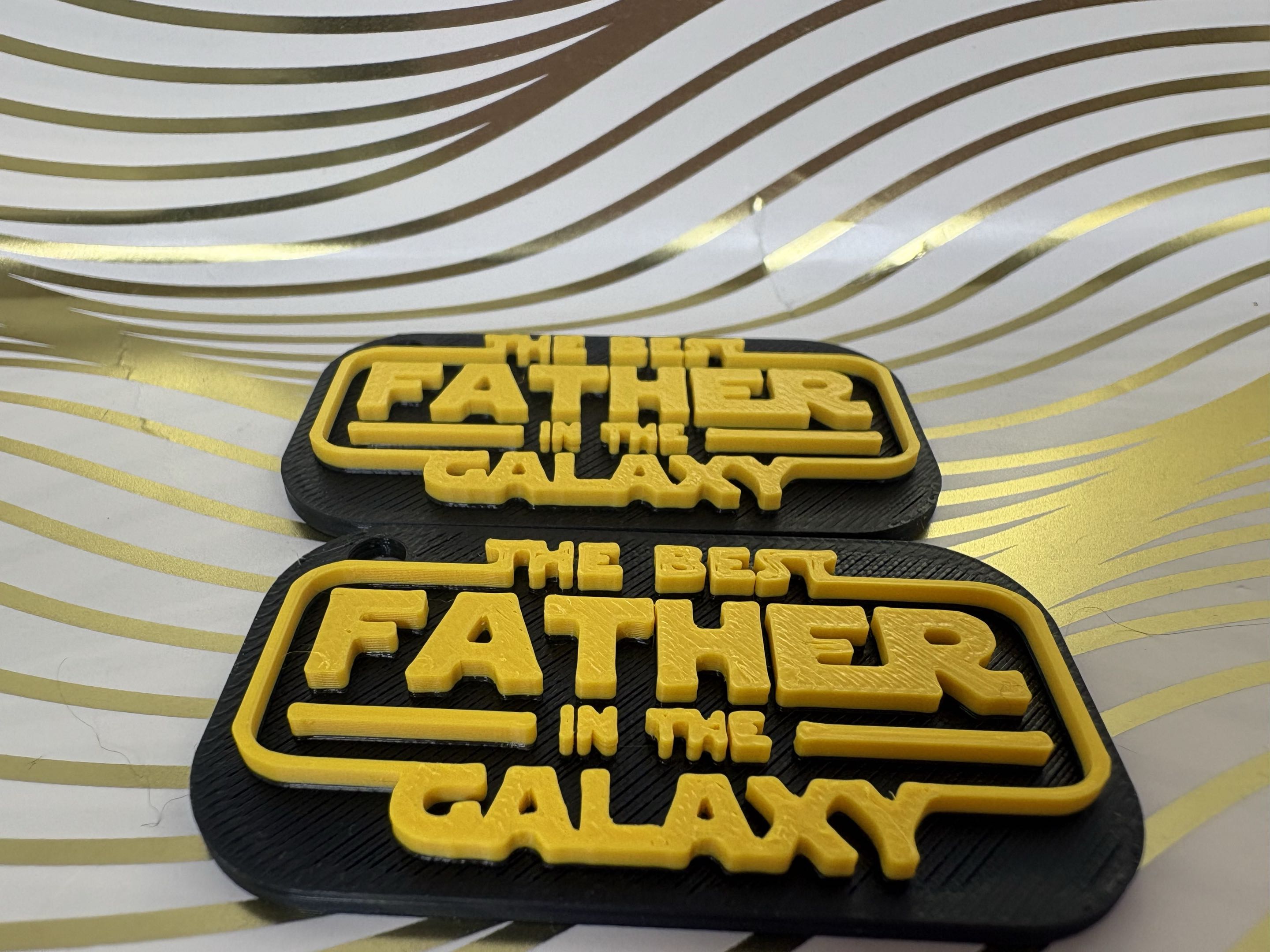 Best Father in the Galaxy Keychain | 3D Star Wars Inspired Dad Gift | Father's Day Keychain | Gift for Dad