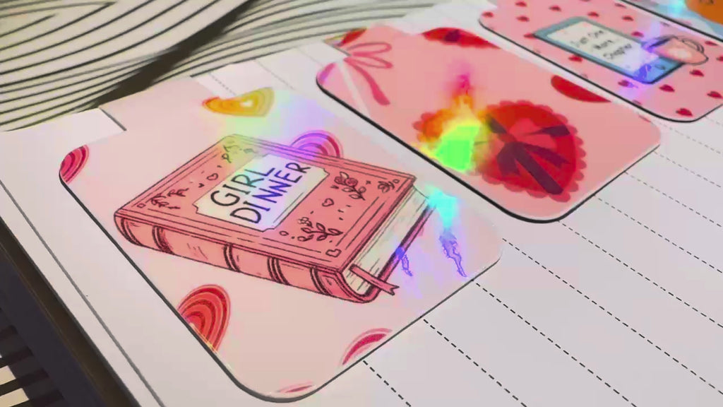 Cute Pink Holographic Magnetic Bookmarks